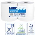 MERIDA TOP industrial towels, white, 2-ply, 100% cellulose, 340 m, (2 pcs. / pack), ECOLABEL